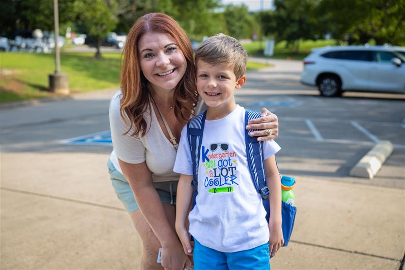 Kindergarten students start their school year